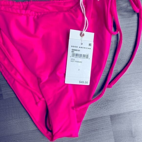 Good American Barbie Hot Pink Tiny Ties Bikini Bottom Size Large NWT - Picture 4 of 4